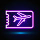 A stylized airplane ticket app icon - ai app icon generator - app icon aesthetic - app icons