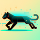 A sleek and swift black panther  app icon - ai app icon generator - app icon aesthetic - app icons