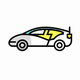 A sleek and modern electric car  app icon - ai app icon generator - app icon aesthetic - app icons