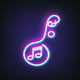 A stylized guitar with curling music notes  app icon - ai app icon generator - app icon aesthetic - app icons