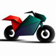 A sleek, black motorcycle with red highlights  app icon - ai app icon generator - app icon aesthetic - app icons