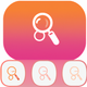 A stylized magnifying glass  app icon - ai app icon generator - app icon aesthetic - app icons