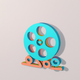 A stylized film reel with sprockets  app icon - ai app icon generator - app icon aesthetic - app icons