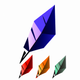 A stylized feather pen  app icon - ai app icon generator - app icon aesthetic - app icons