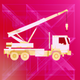 A towering red crane truck  app icon - ai app icon generator - app icon aesthetic - app icons