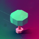 An app icon of an antena with sea green and hot pink and blush pink scheme color