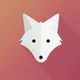 A AI-generated app icon of a fox head in black, white color scheme