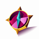 A stylized compass with north-south pointing needle  app icon - ai app icon generator - app icon aesthetic - app icons