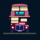 A red double-decker London bus  app icon - ai app icon generator - app icon aesthetic - app icons