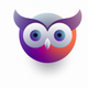 A curious, wide-eyed owl  app icon - ai app icon generator - app icon aesthetic - app icons