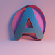 A AI-generated app icon of a letter A in rose gold , dark turquoise , orchid , hot pink color scheme