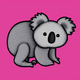 A AI-generated app icon of a koala in taupe , hot pink color scheme
