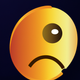 A sad, downcast smiley face with droopy eyes and mouth  app icon - ai app icon generator - app icon aesthetic - app icons