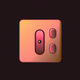 A AI-generated app icon of a stylized light switch  in persimmon color and ruby color and beige color and cinnamon color color scheme