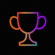 A stylized trophy cup with handles  app icon - ai app icon generator - app icon aesthetic - app icons
