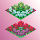 A lush and full hedgerow of flowering shrubs  app icon - ai app icon generator - app icon aesthetic - app icons
