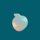A AI-generated app icon of a nectarine in mint blue , very peri , light salmon , navajo white color scheme