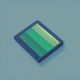 A AI-generated app icon of an ereader in blue green , green , linen , blue color scheme