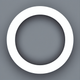 A AI-generated app icon of a circle shape in sienna , white , red color scheme
