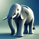A AI-generated app icon of an elephant in red color scheme