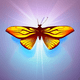 A AI-generated app icon of a butterfly in red color scheme