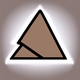 An app icon of an image of a rightangled triangle shape with white and beige color scheme