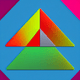 An app icon of an image of a triangle shape with red color scheme