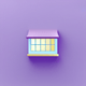 A AI-generated app icon of a window in honey dew , lilac color scheme