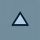A AI-generated app icon of a triangle shape in blue grey , white , grey , blue , red color scheme