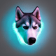 A AI-generated app icon of a husky in red color scheme