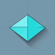 A AI-generated app icon of a square shape in pale turquoise , turquoise , white , red color scheme