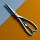 A AI-generated app icon of a scissor in white color scheme
