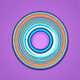 A AI-generated app icon of a semicircle shape in dark cyan , white , red color scheme