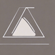 A AI-generated app icon of an isosceles triangle shape in dark khaki , orchid , khaki , red color scheme