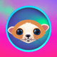 A AI-generated app icon of a ferret in red color scheme