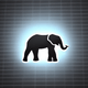A AI-generated app icon of an elephant in red color scheme