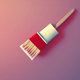An app icon of a paint brush with navajo white and pastel red color scheme