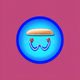 A AI-generated app icon of a clam in red color scheme