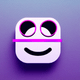 A AI-generated app icon of a nerd face emoji in the m in [] color scheme