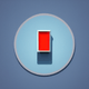A AI-generated app icon of a traffic light in antique white , dark blue , white , blue color scheme