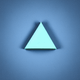 A AI-generated app icon of a triangle shape in dark turquoise , turquoise , white , red color scheme