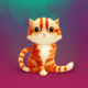 A AI-generated app icon of a cat in red color scheme
