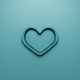 An app icon of a smiling face with hearts with tiffany blue and whitesmoke color scheme