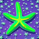 A AI-generated app icon of a starfish in red color scheme
