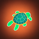 A AI-generated app icon of a turtle in red color scheme