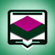 A AI-generated app icon of a rectangle shape in dark sea green , sea green , green , plum , red , tan color scheme