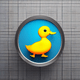 A AI-generated app icon of a duck in red color scheme