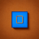 A AI-generated app icon of a square shape in dodger blue , ebony , blue , red color scheme