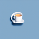 A AI-generated app icon of a cup in whitesmoke , light blue , white , blue color scheme