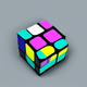 An app icon of a rubik with seafoam green and green color scheme